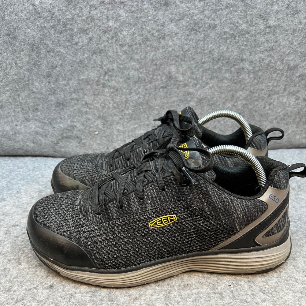 KEEN Mens Black ESD Work Utility Shoes Steel Toe Composite Toe Size 10 D - Picture 2 of 8
